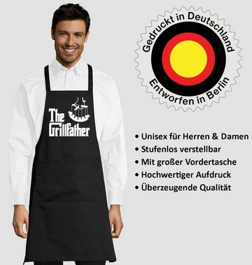 Youth Designz Grillschürze The Grillfather Schürze Grillschürze für Männer, mit lustigem Logo Aufdruck