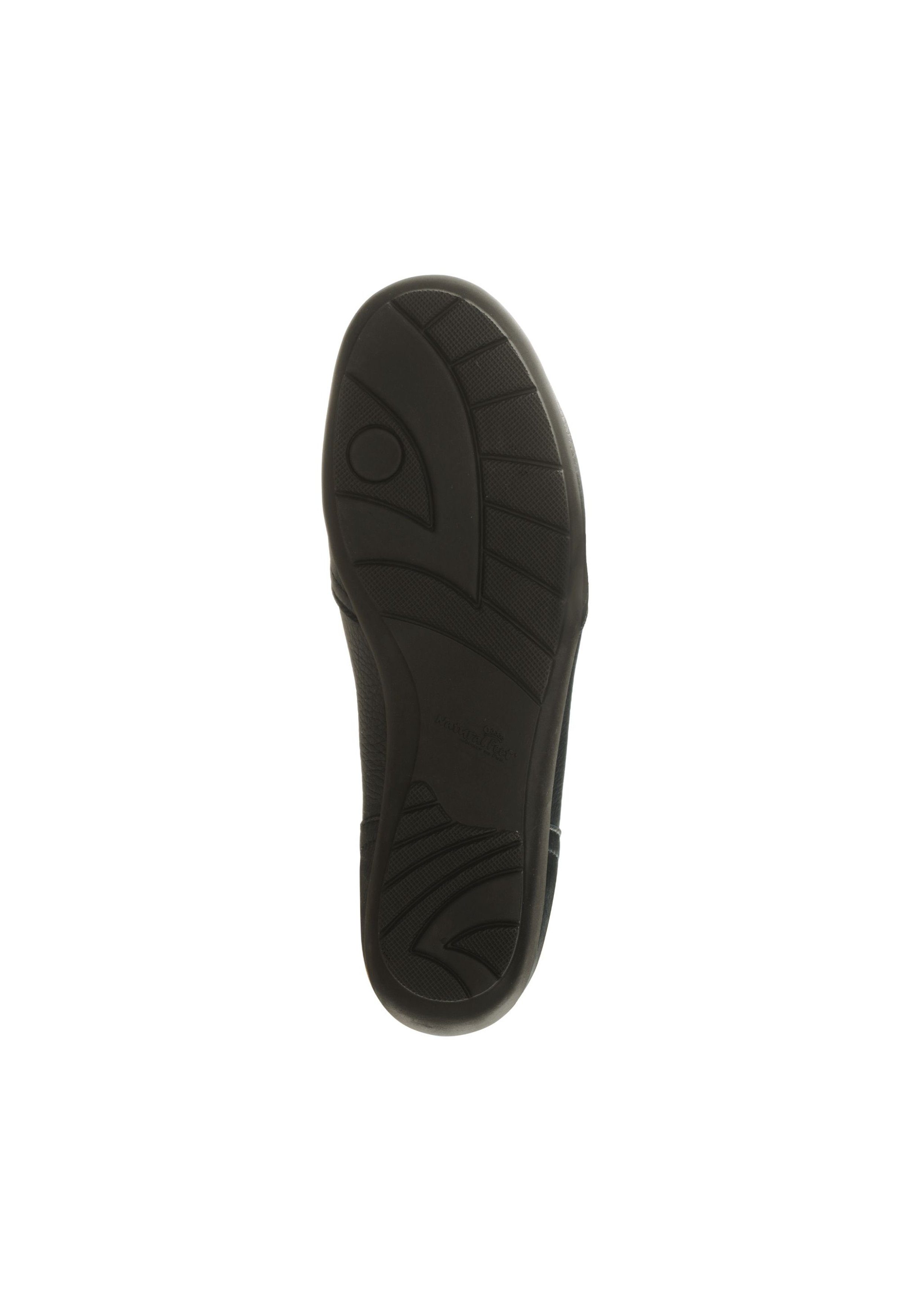Natural Feet Clara mit weitem dunkelblau Slipper Fußbett