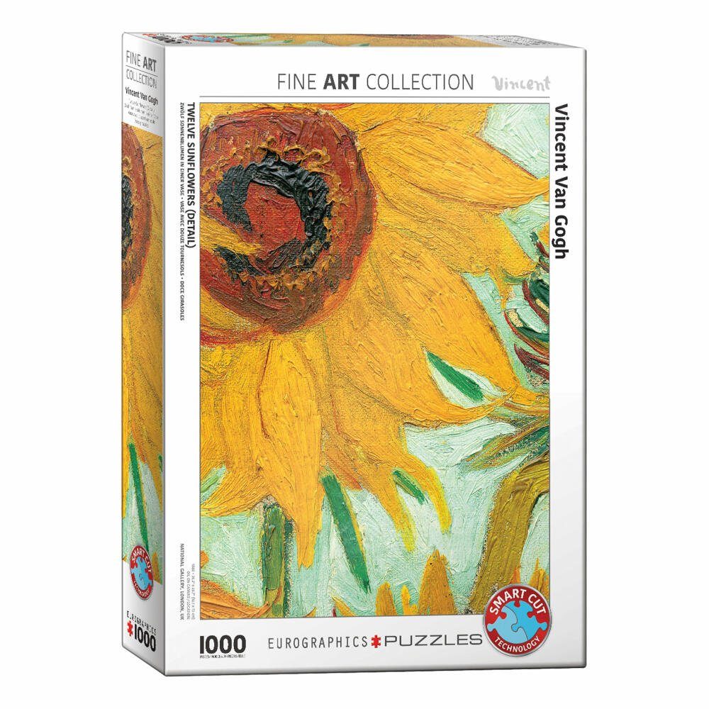 EUROGRAPHICS Puzzle Sonnenblume van 1000 Gogh von Detail, Puzzleteile Vincent 