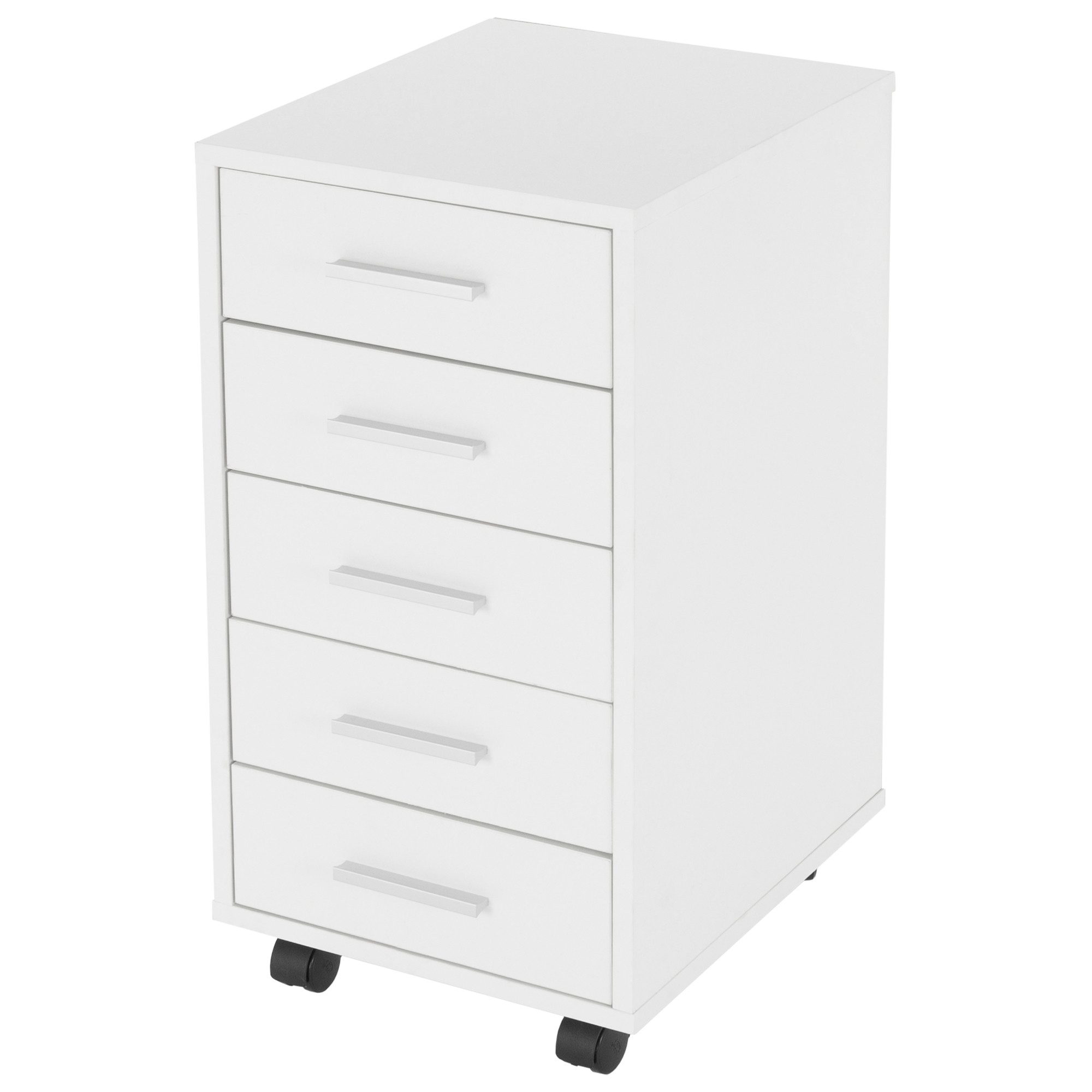 ML-DESIGN Rollcontainer Schubladenschrank mobiler Aktenschrank Büroschrank mit 5 Schubladen, (1 St), Rollschrank 33x38x63,5 cm Bürocontainer Lagerschrank für Homeoffice von ML-DESIGN