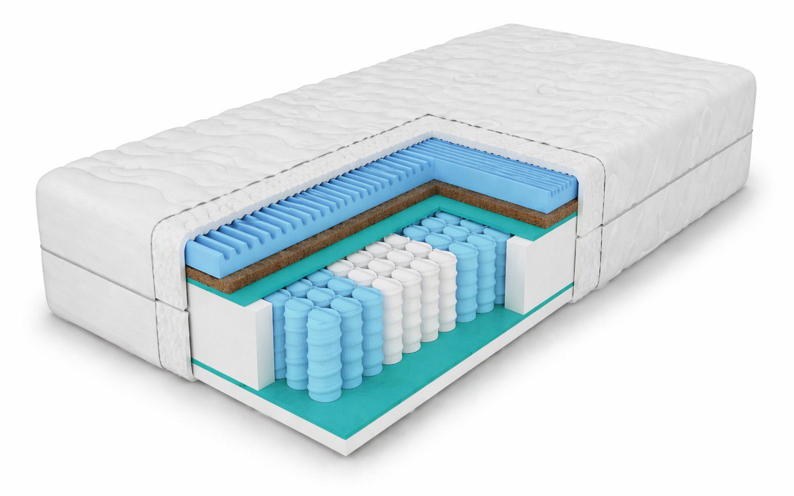 Taschenfederkernmatratze 7 ZONEN Premium-Kokos, Härtegrad H3/H4, MARPUR, 21 cm hoch