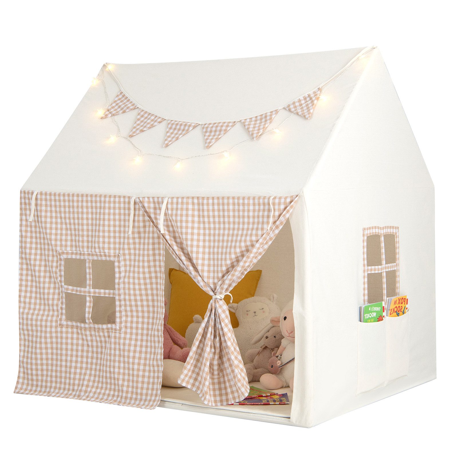 KOMFOTTEU Spielzelt Kinderspielzelt Spielhaus mit gepolsterter Matte, Stern günstig online kaufen