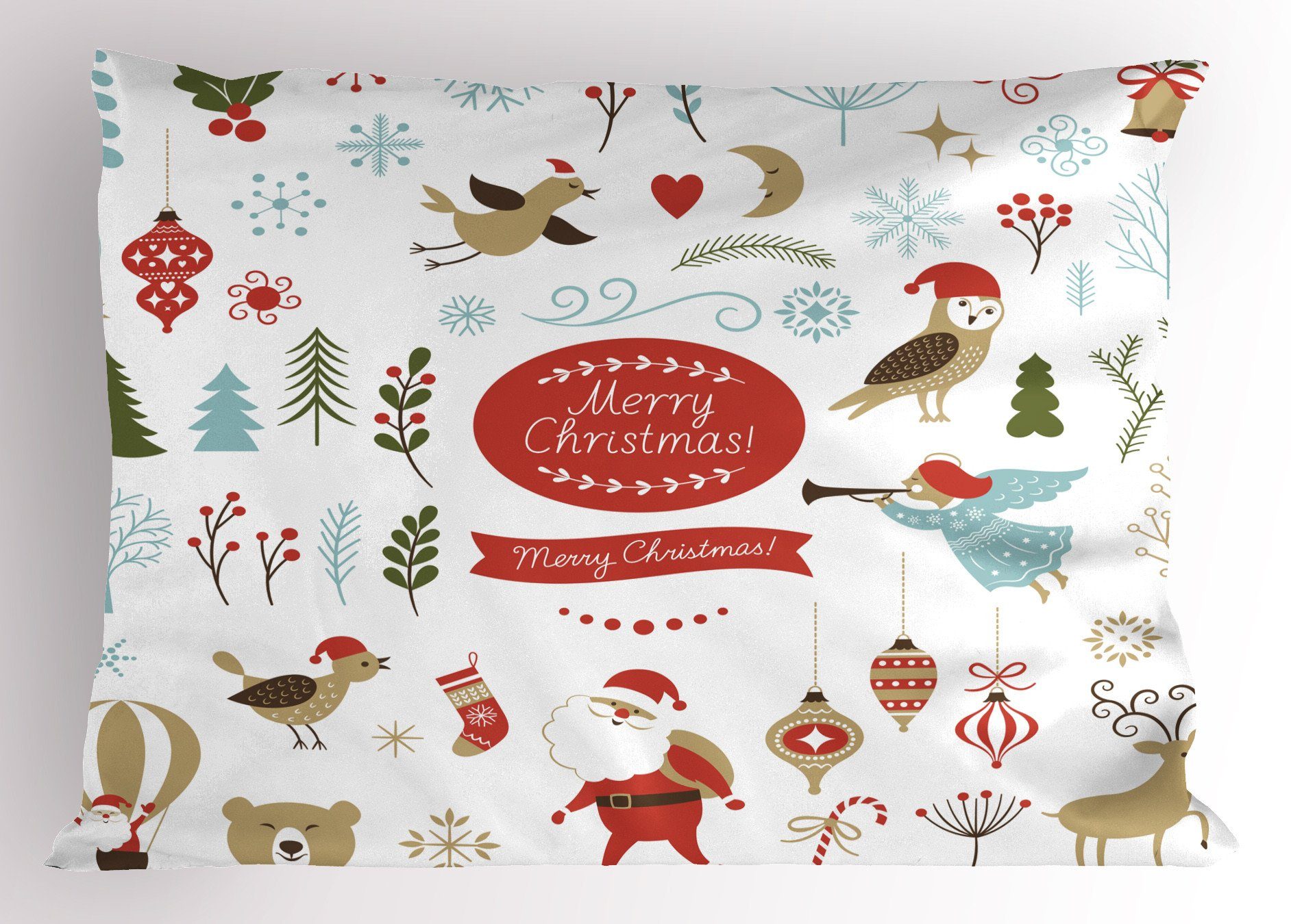 Standard Weihnachten Kissenbezug, (1 Dekorativer Abakuhaus Elemente Gedruckter Entwurf Weihnachten King Kissenbezüge Size Stück),