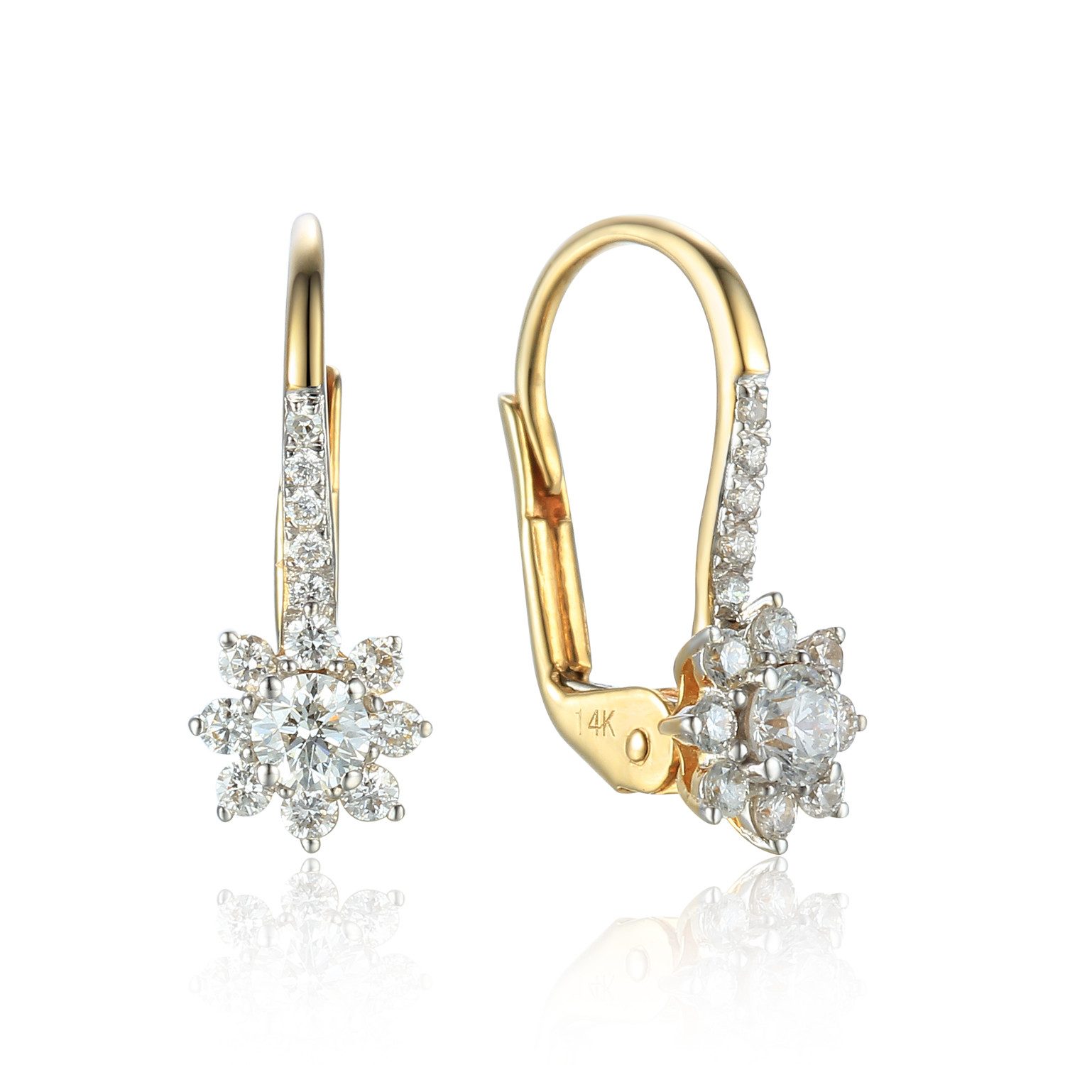 Stella-Jewellery Paar Ohrhänger 585er Gelbgold Ohrhänger mit Diamanten ca. 0,51ct. (Ohrhänger)