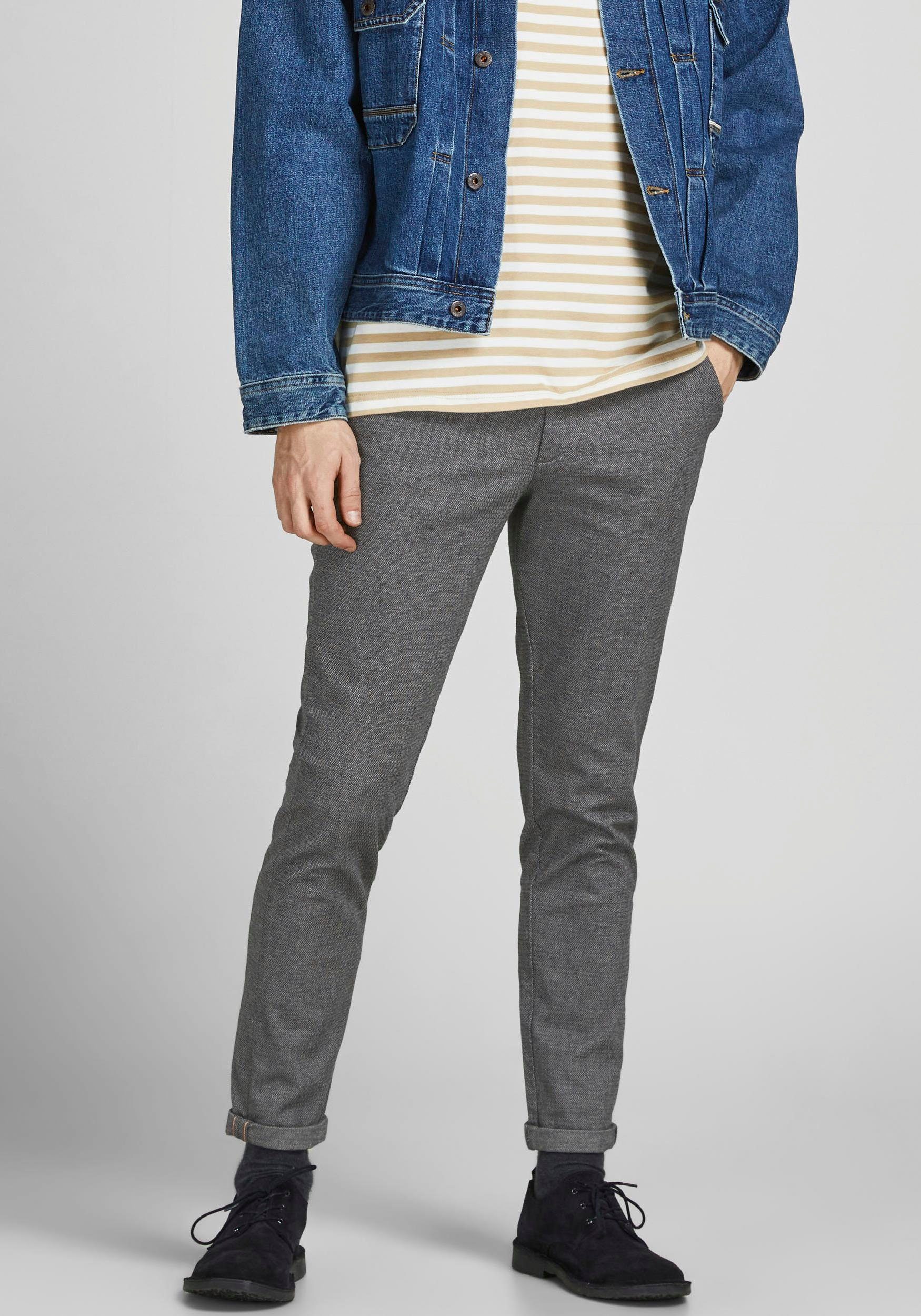 Jack & Jones Herren Chino Hose JPSTMARCO JJFURY - Slim Fit Blau Faded Denim günstig online kaufen