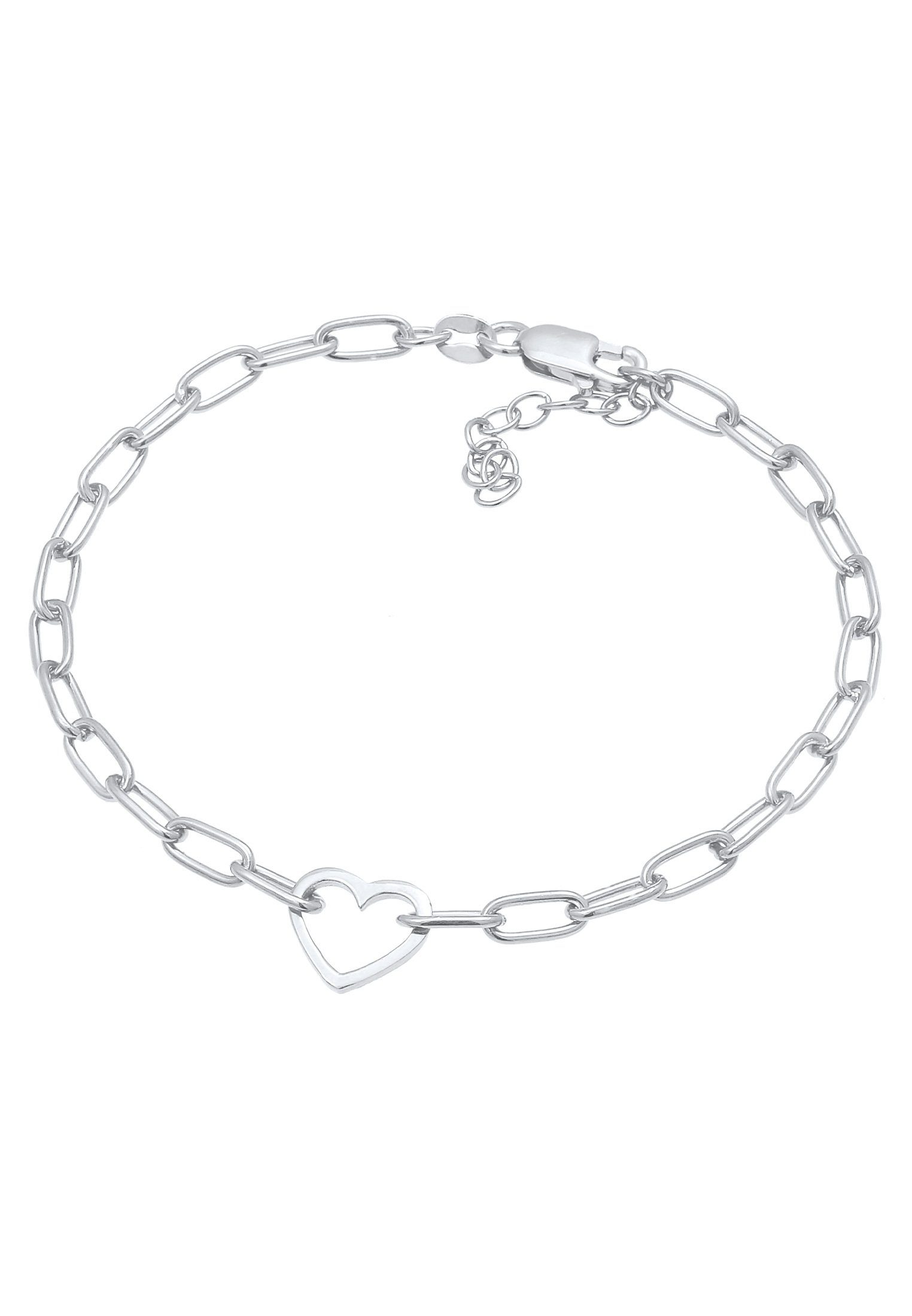 Elli Armband Herz Glieder Oval Trend 925 Silber (kein Set, 1-tlg), Herz günstig online kaufen