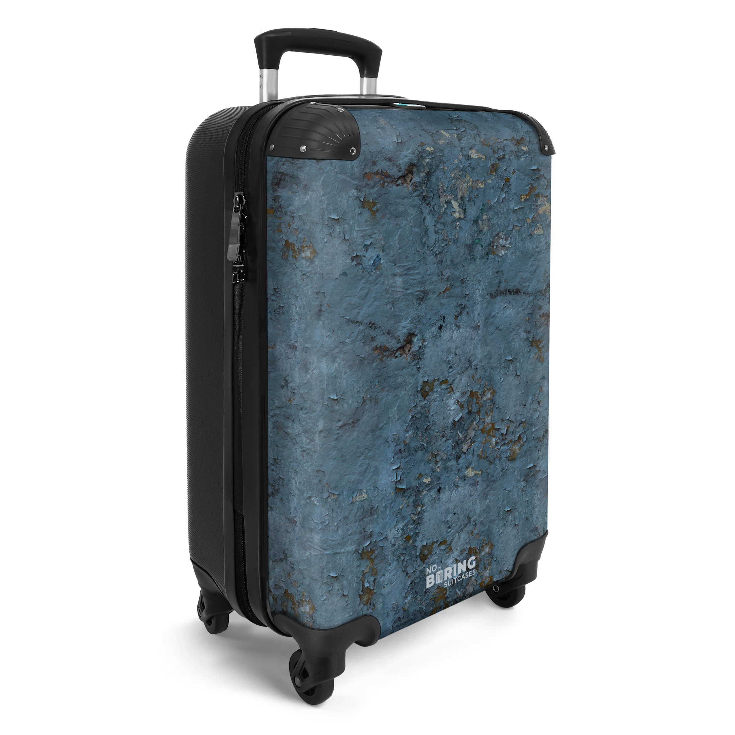 NoBoringSuitcases.com© Hartschalen-Trolley Blau verwitterte Wand mit günstig online kaufen