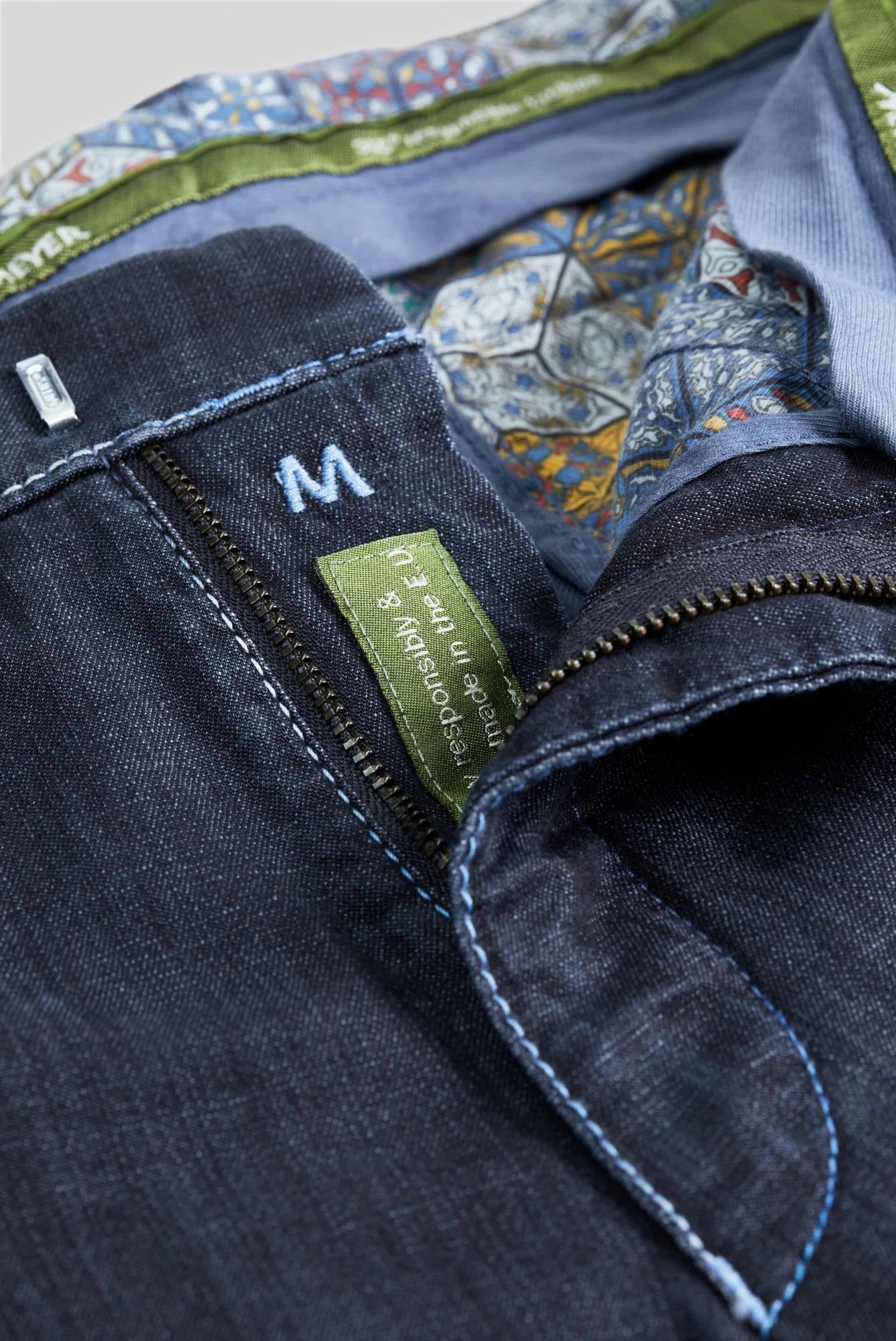 MEYER Straight-Jeans Diego mit Cross-Denim Swingpocket