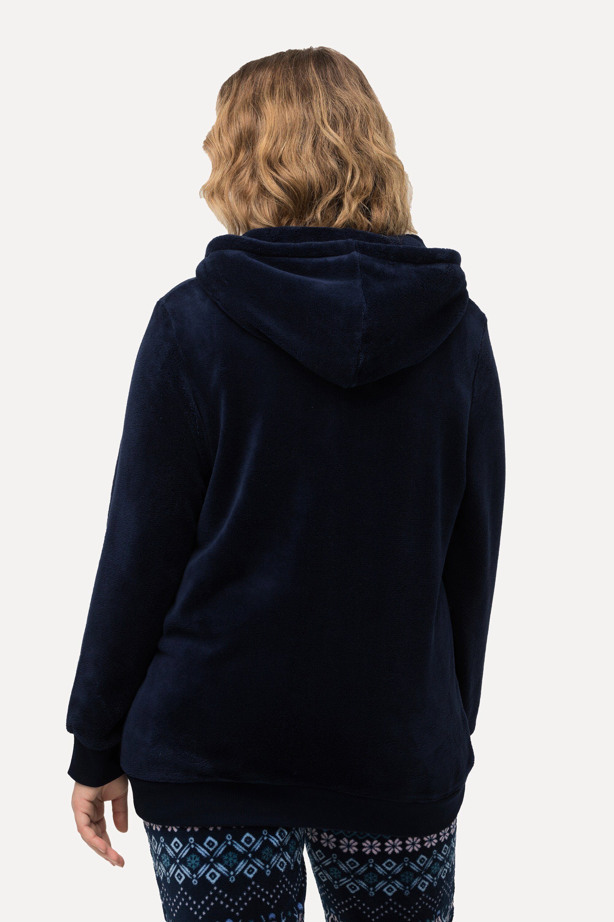 Homewear-Jacke Sweatjacke Plüsch Ulla Popken Kapuze Norwegermuster