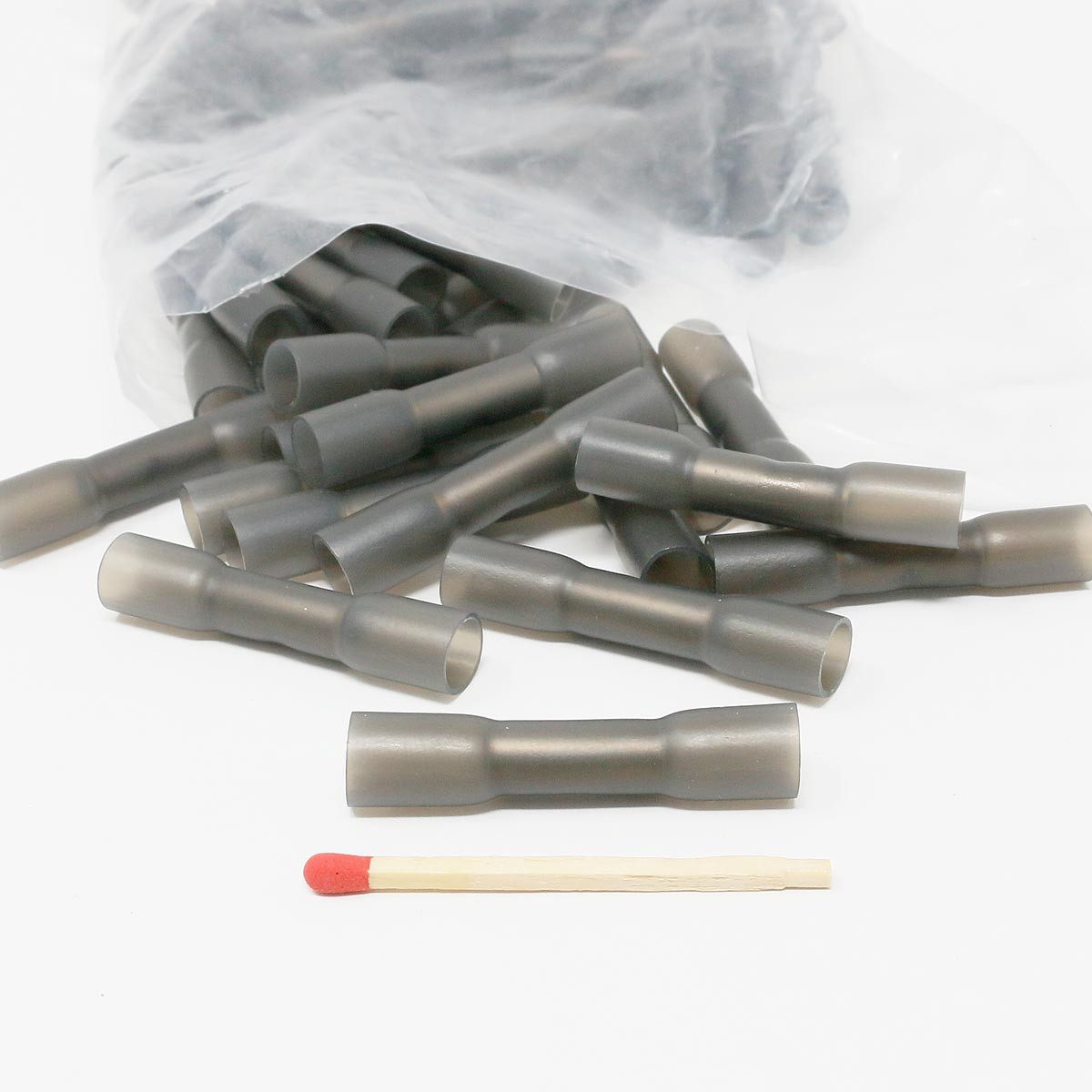 world-trading-net Quetschhülse Stoßverbinder schrumpfbar schwarz, 2,5-4mm² 80 Stk