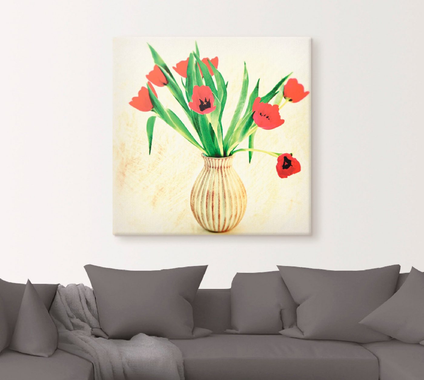 Artland Wandbild »Rote Tulpen«, Blumen (1 Stück), in vielen Größen & Produktarten -Leinwandbild, Poster, Wandaufkleber / Wandtattoo auch für Badezimmer geeignet-HomeTrends