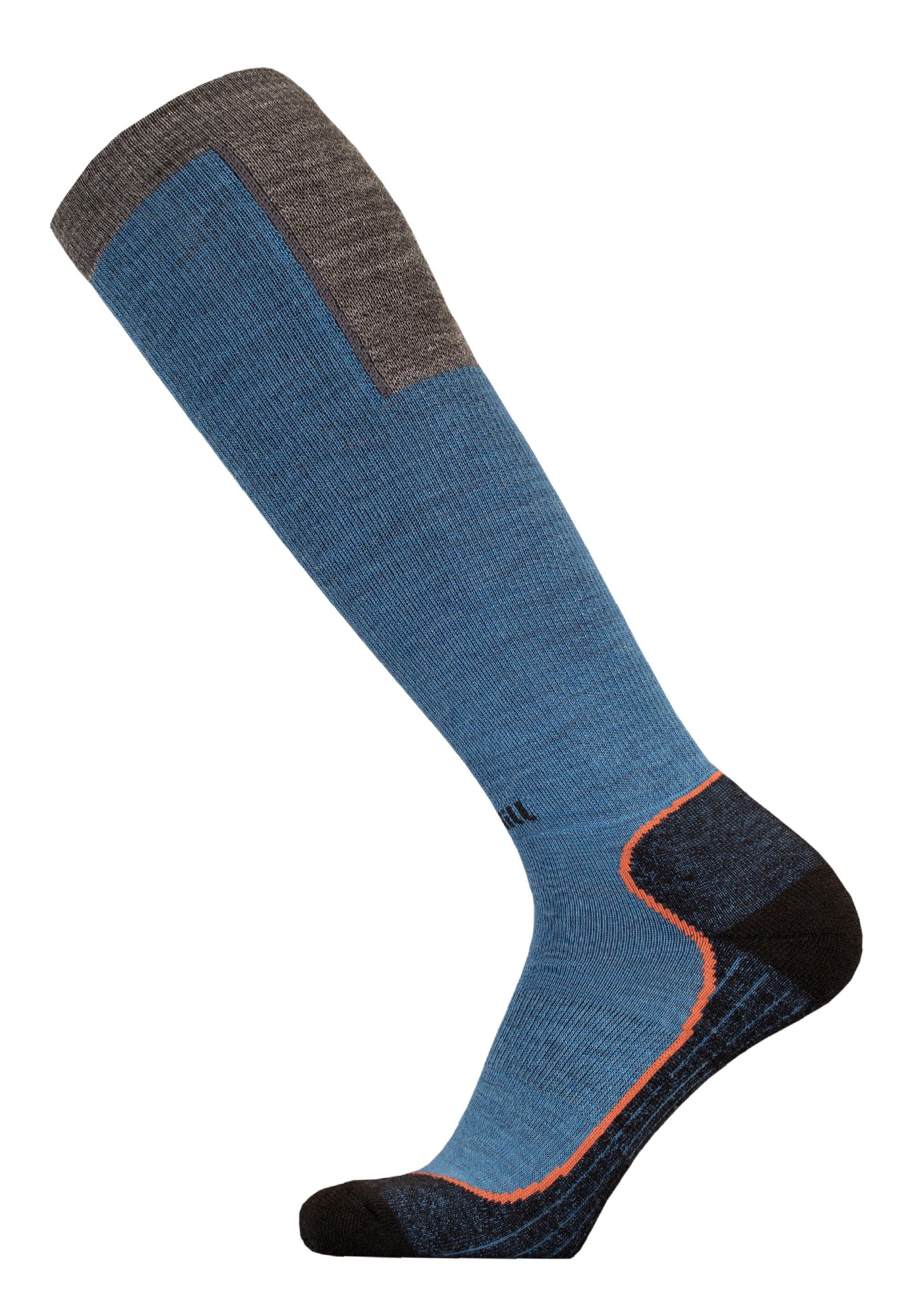 Socken mit mehrlagiger (1-Paar) UphillSport OUNA Struktur blau-grau