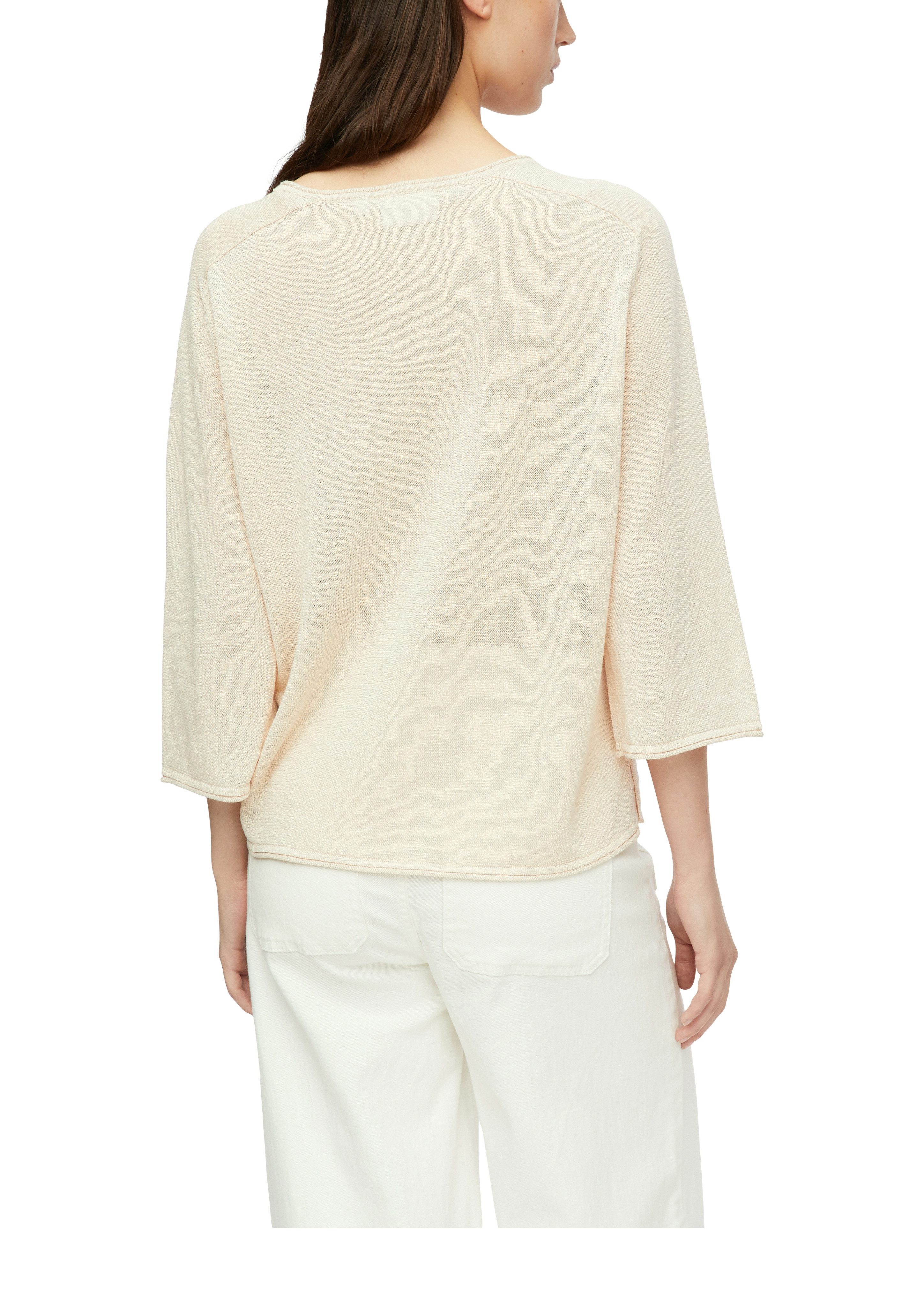 comma 3/4 Arm-Pullover Leichter Pullover mit Leinen und Viskose