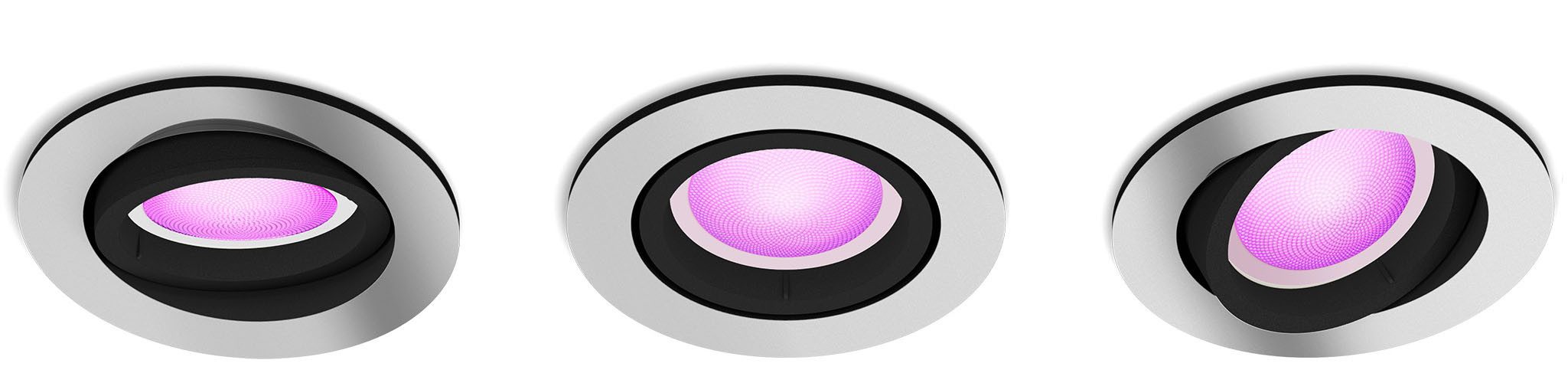 Philips Hue LED Einbauleuchte White & Color Ambiance Centura Einbauspot 3er Pack rund, Abschaltautomatik, Bluetooth, CCT - über Fernbedienung, Dimmfunktion, Farbsteuerung, Farbwechsel, Leuchtdauer einstellbar, Memoryfunktion, Nachtlichtfunktion, RGB, Smart Home, Timerfunktion, dimmbar über Fernbedienung, erweiterbar, mehrere Helligkeitsstufen, LED wechselbar, RGB