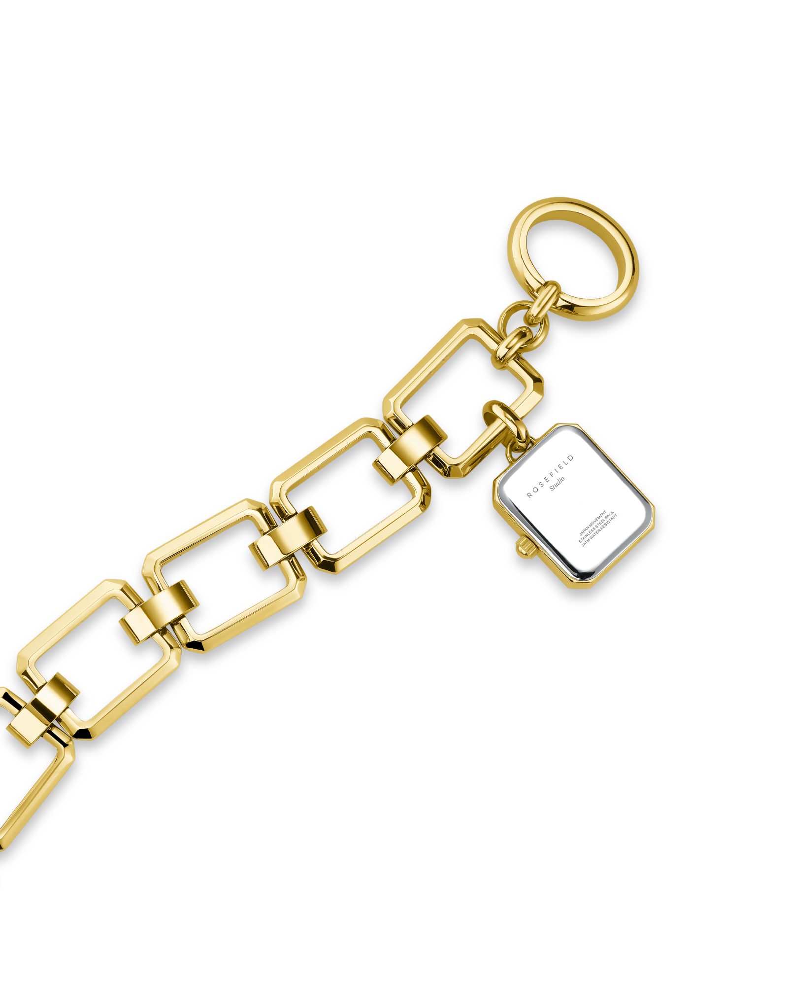 ROSEFIELD Quarzuhr ROSEFIELD Damenuhr mit Anhängerkette Octagon 18.5mm Goldfarben