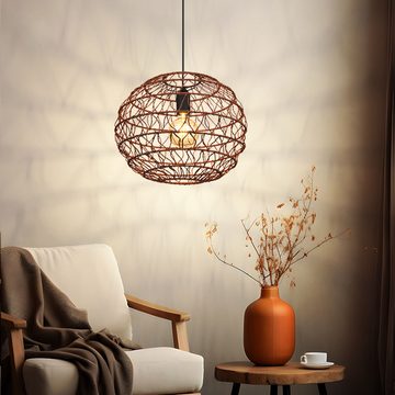 Globo Pendelleuchte, Leuchtmittel nicht inklusive, Pendelleuchte Wohnzimmerlampe Metall dunkelbraun E27 H 120 cm