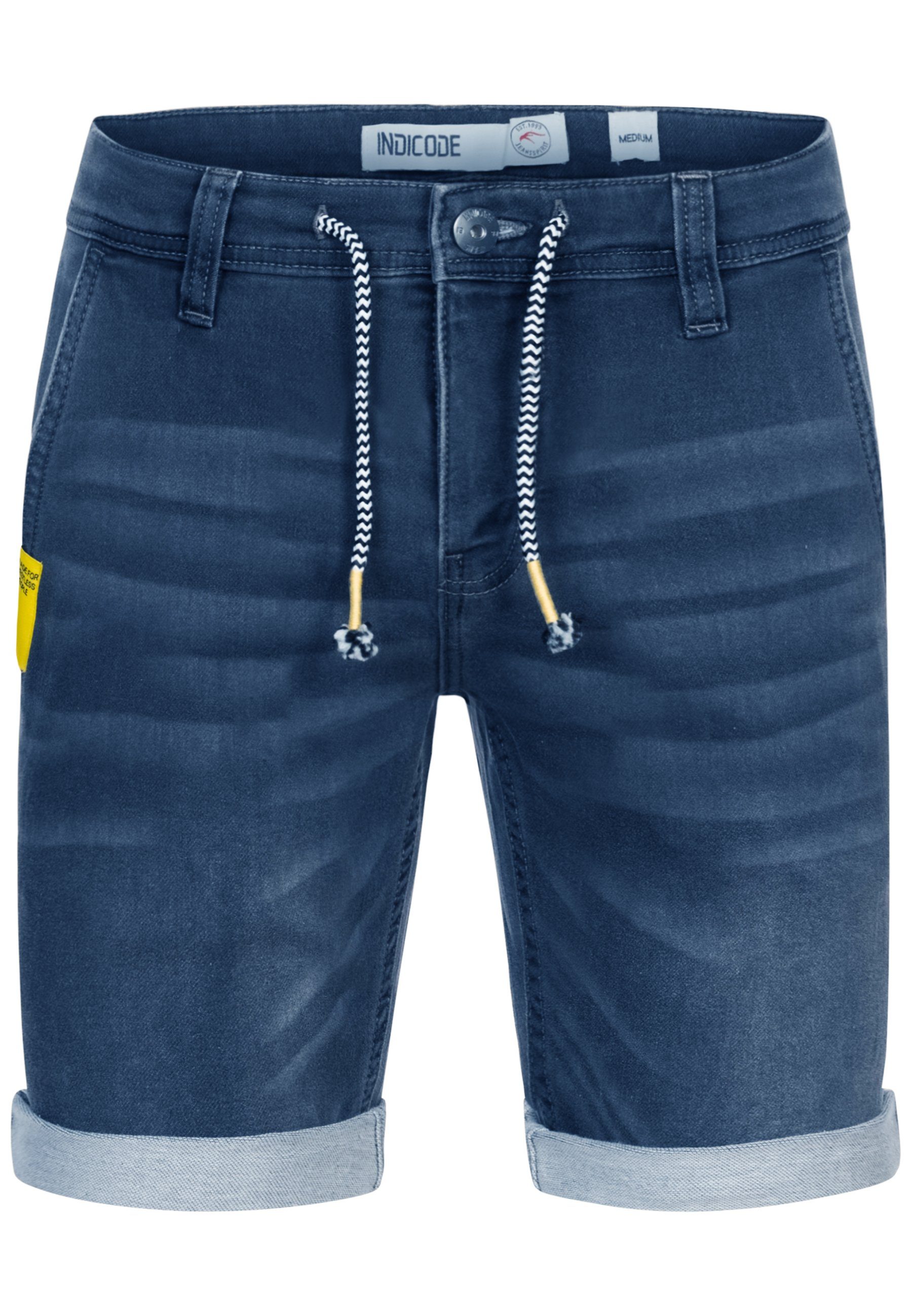 Indicode Jeansshorts Azibo elastischer Bund samt günstig online kaufen