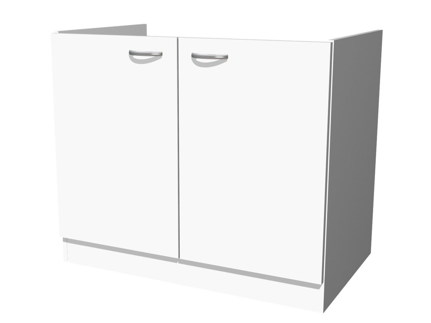 Flex-Well Spülenunterschrank Spülenunterschrank ohne Arbeitsplatte - 100 cm breit - Weiß – Witus