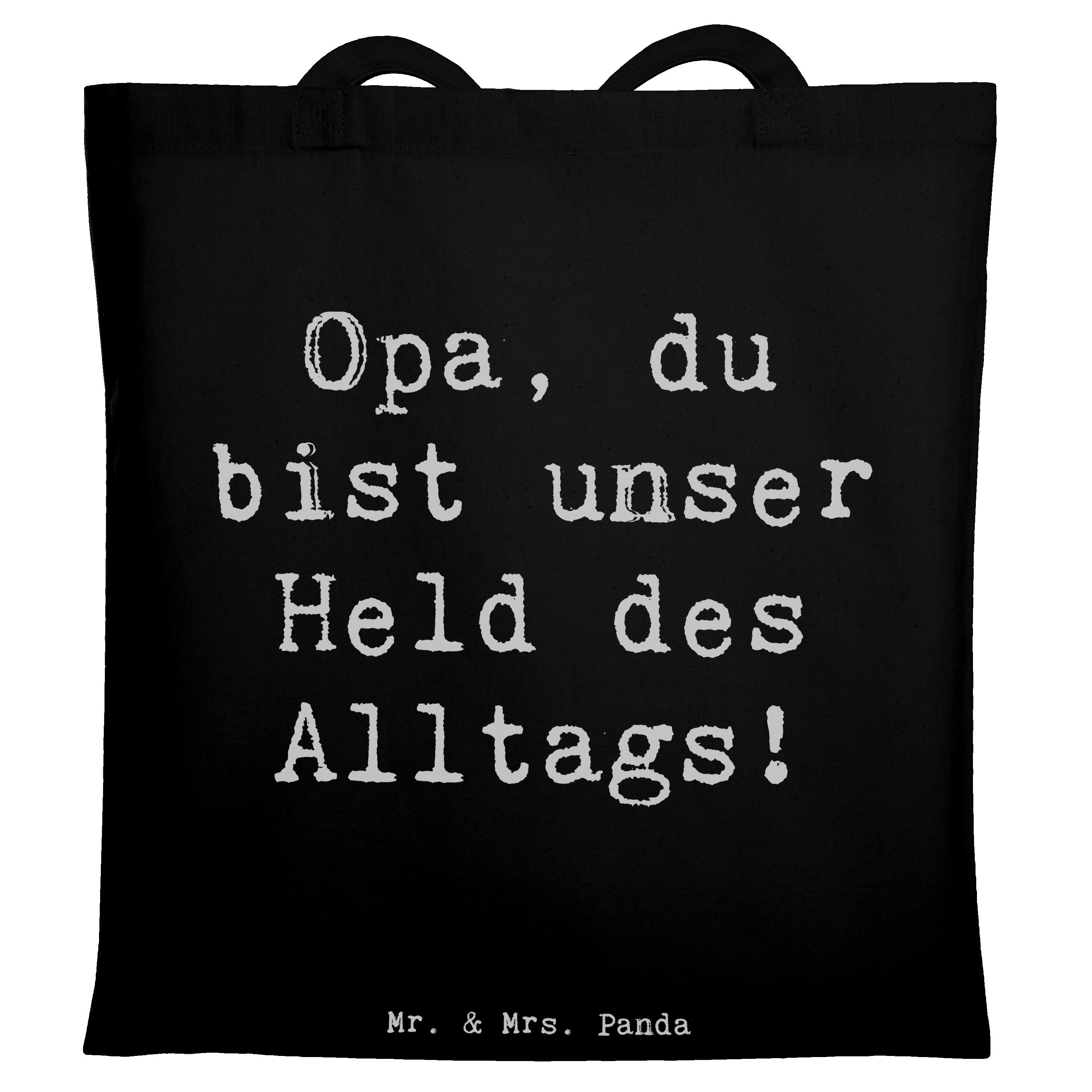 Tragetasche Spruch Opa Held, Shopping Tasche, Schwarz, Bedanken, Großvater, Aufme