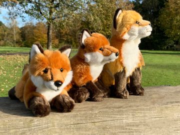 Uni-Toys Kuscheltier Fuchs - liegend (24 cm) oder sitzend (25 cm) - Plüsch, Plüschtier, zu 100 % recyceltes Füllmaterial