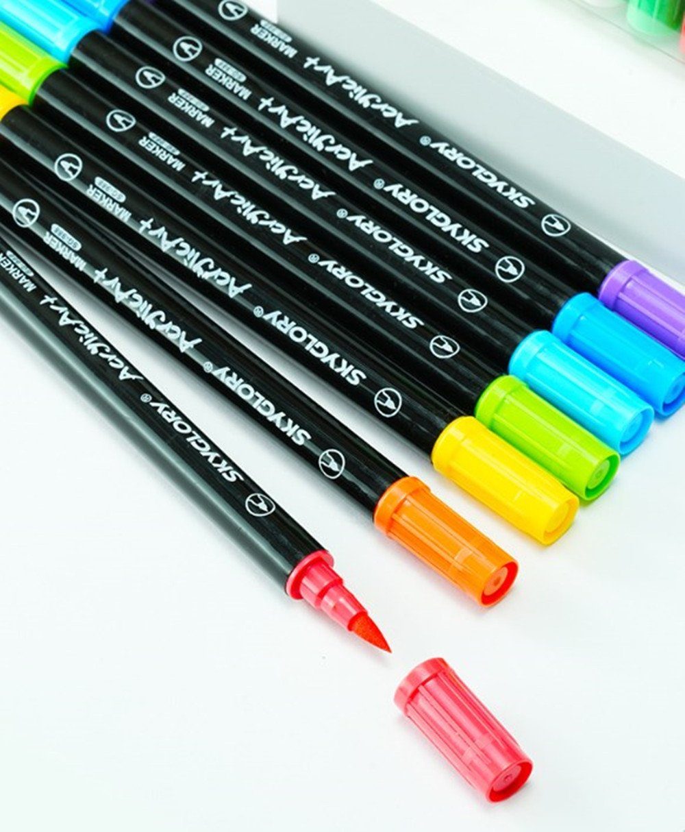 XDeer Lackmarker Acrylstifte für Steine,24/36Farben Wasserfest Dual Tip Marker Stifte, für Papier,Leinwand, Glas, Keramik, Holz - Ideal zum Basteln,Bemalen