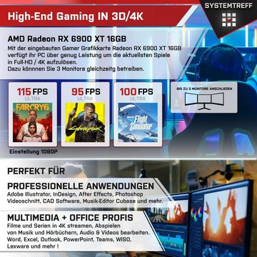 SYSTEMTREFF Gaming-PC-Komplettsystem (27", AMD Ryzen 7 5800X3D, Radeon RX 6900 XT, 32 GB RAM, 1000 GB SSD, Windows 11, WLAN)
