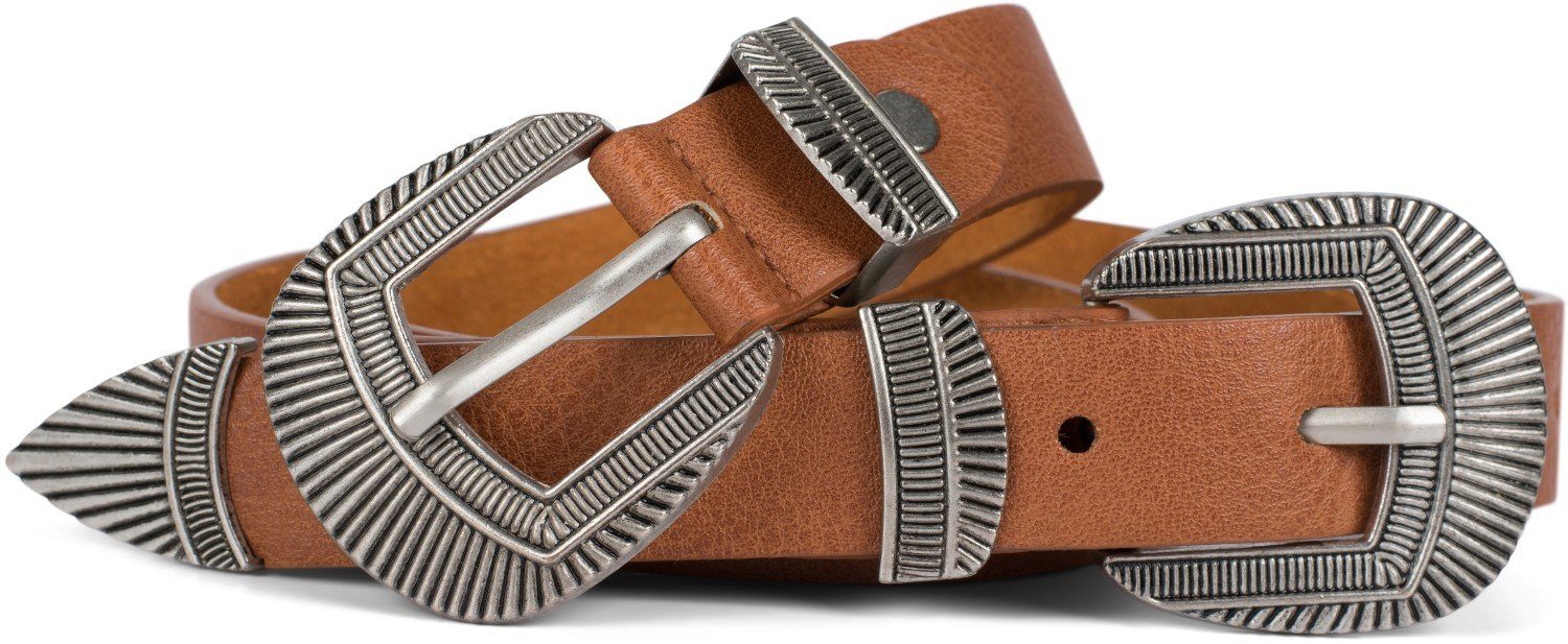 styleBREAKER Taillengürtel Western Gürtel mit Doppelter Schnalle, Taillengürtel (1-St)