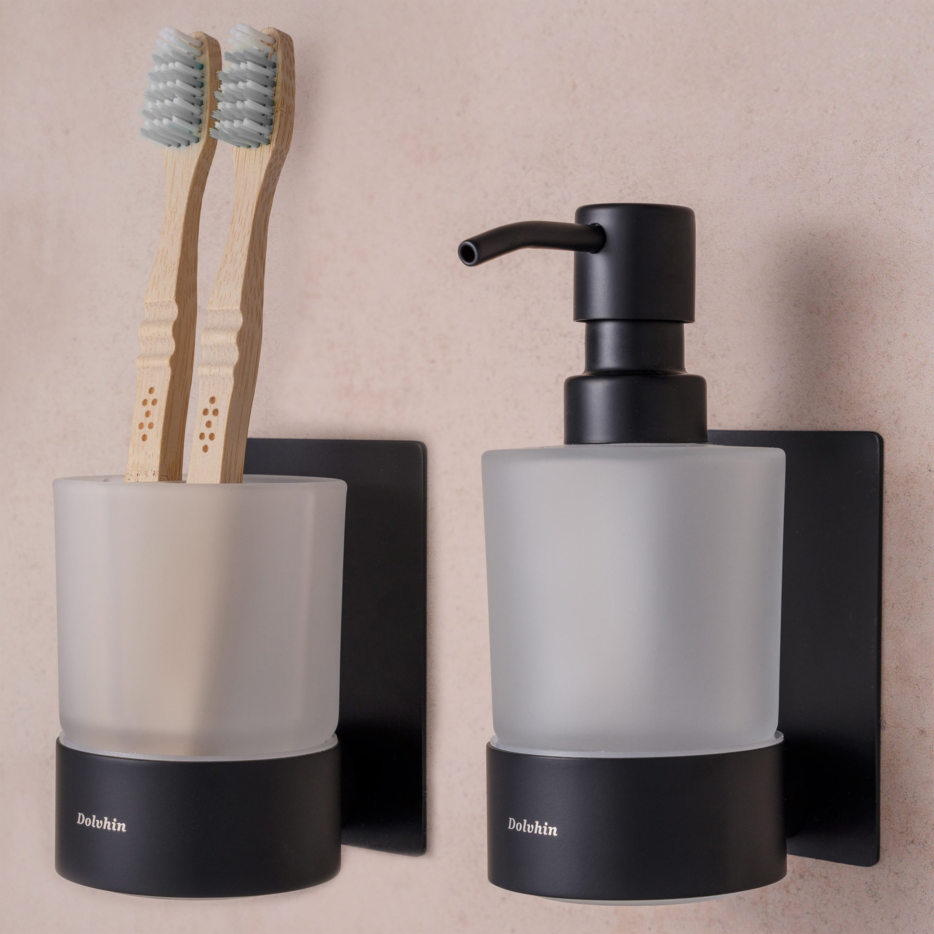 Dolvhin Seifenspender und Zahnputzbecher Set, Glas Handseifenspender & Zahn günstig online kaufen