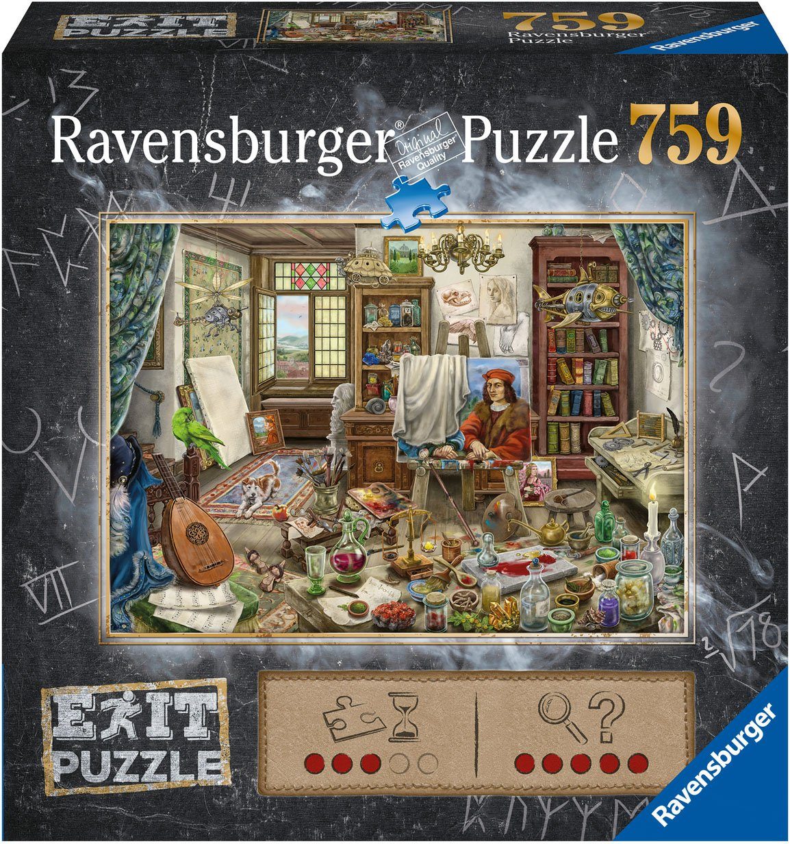Ravensburger Puzzle EXIT, Das Künstleratelier, 759 Puzzleteile, FSC® - schützt Wald - weltweit; Made in Germany