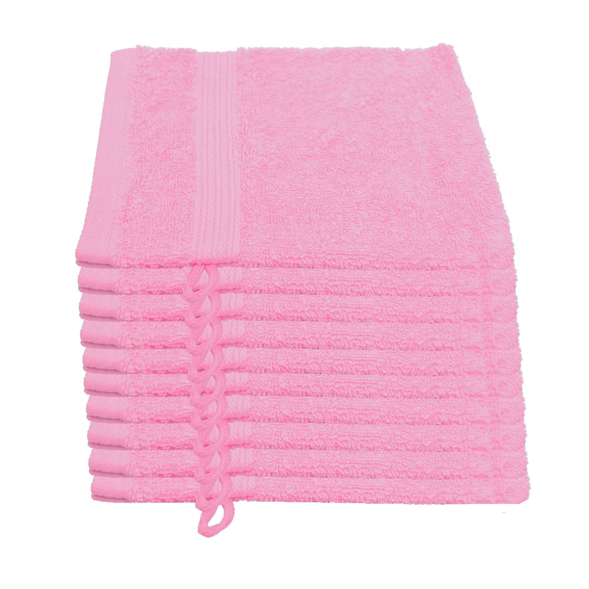 Julie Julsen Waschhandschuh 10-Waschhandschuh-Babyrosa-Waschhandschuh 15 x 21 cm, (10-St)