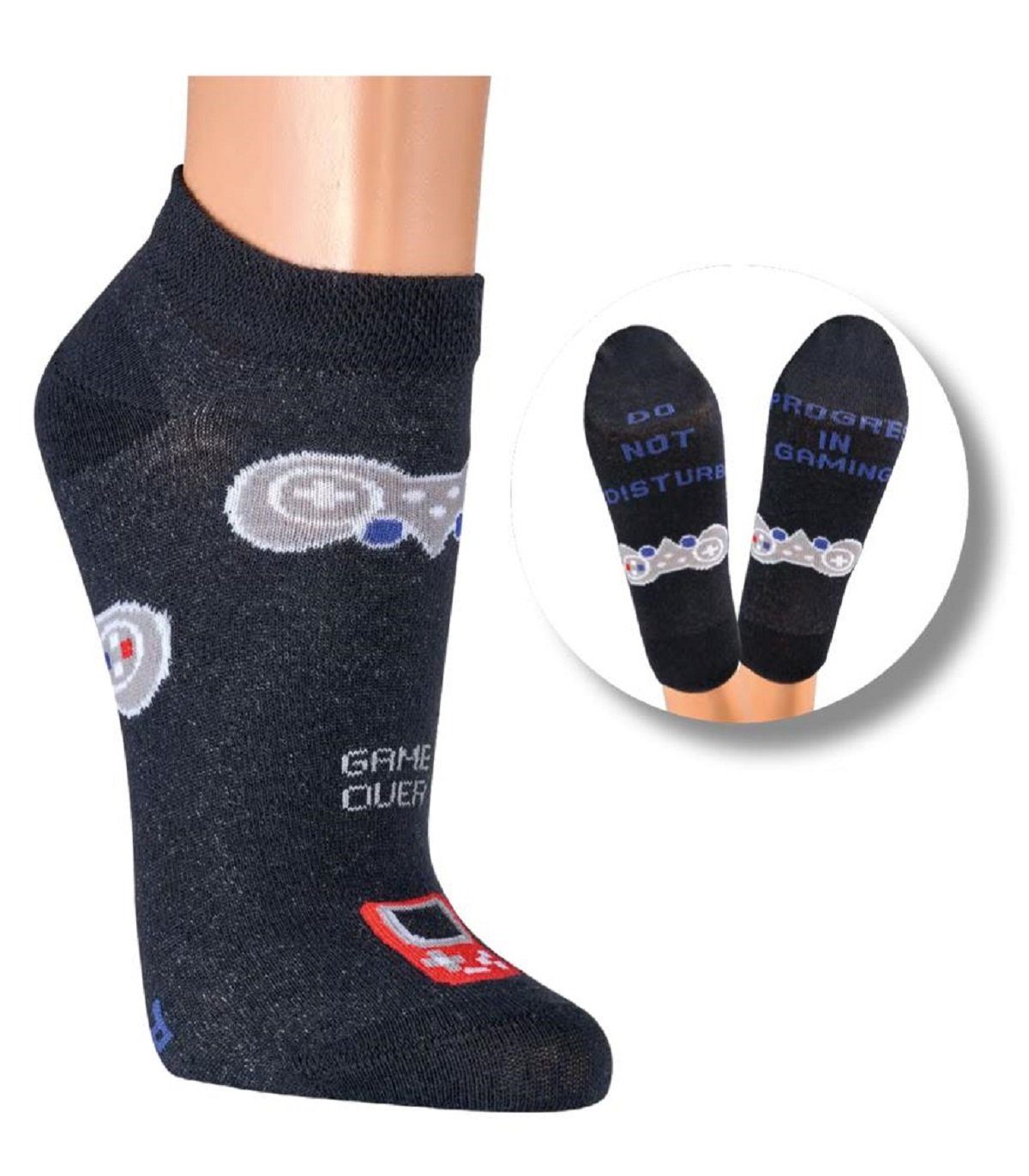 Socks 4 Fun Sneakersocken Socks4Fun Gaming Sneaker 2-er Bündel (2 Paar,  2-Paar, 2 Paar)