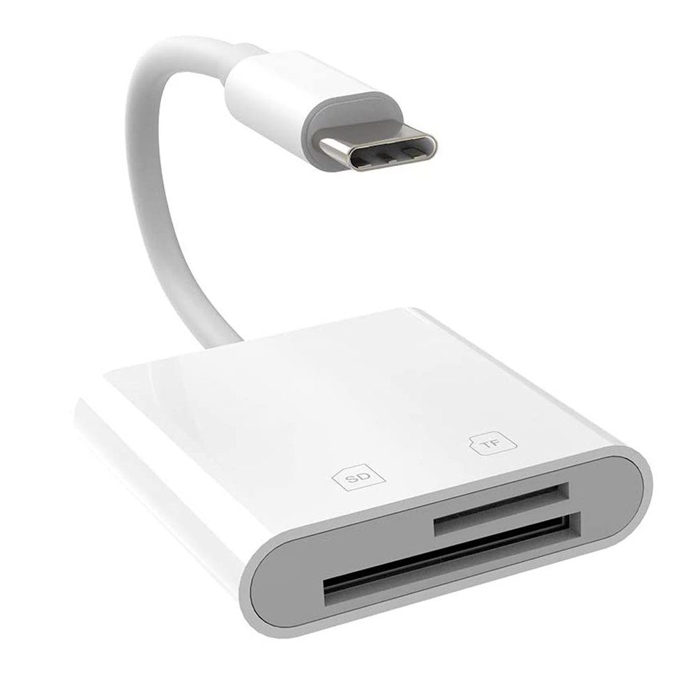 Bolwins Speicherkartenleser I56 USB-C SD/TF Kartenleser 2in1 – Speicherkarten Adapter, SD- und microSD-Kartenleser Schnelle Datenübertragung