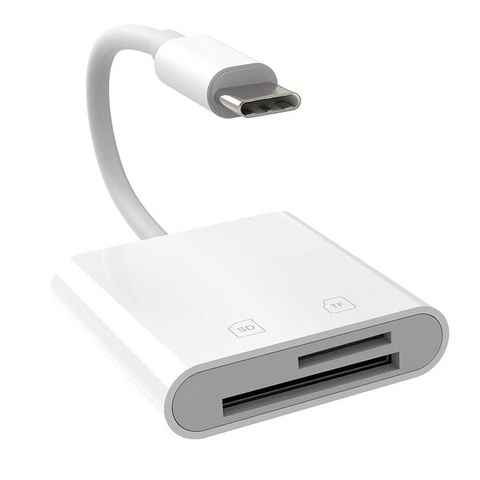Bolwins Speicherkartenleser I56 2in1 USB-C SD TF Kartenleser Kabel Adapter f iPad Pro Mac Android