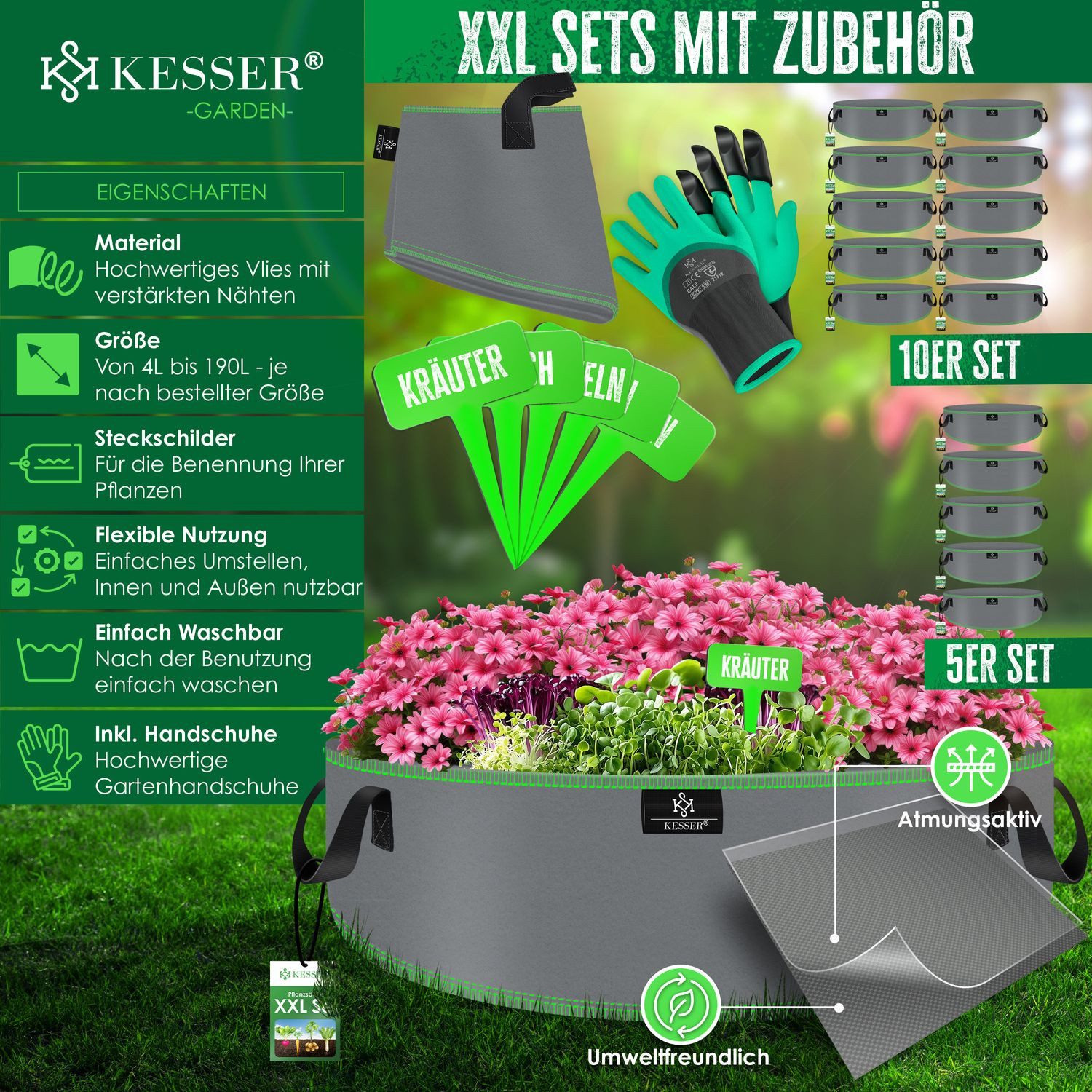 KESSER Pflanzkübel, Pflanzsäcke aus Vlies Kartoffel günstig online kaufen