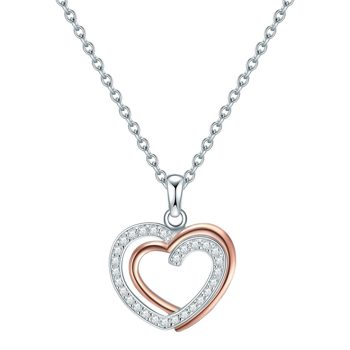 Rafaela Donata silber/roségold, Herz Sterling Silberkette aus Silber