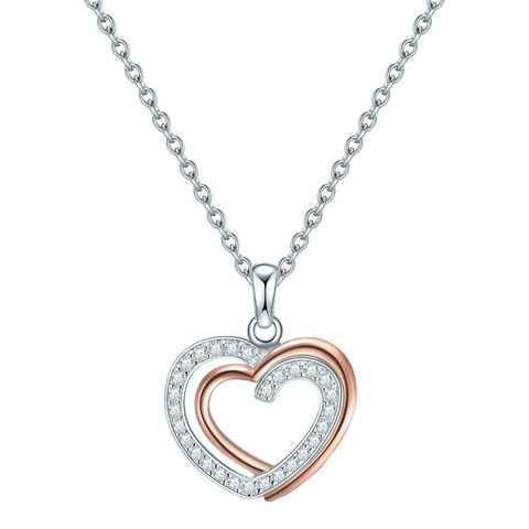 Rafaela Donata Silberkette Herz silber/roségold, aus Sterling Silber