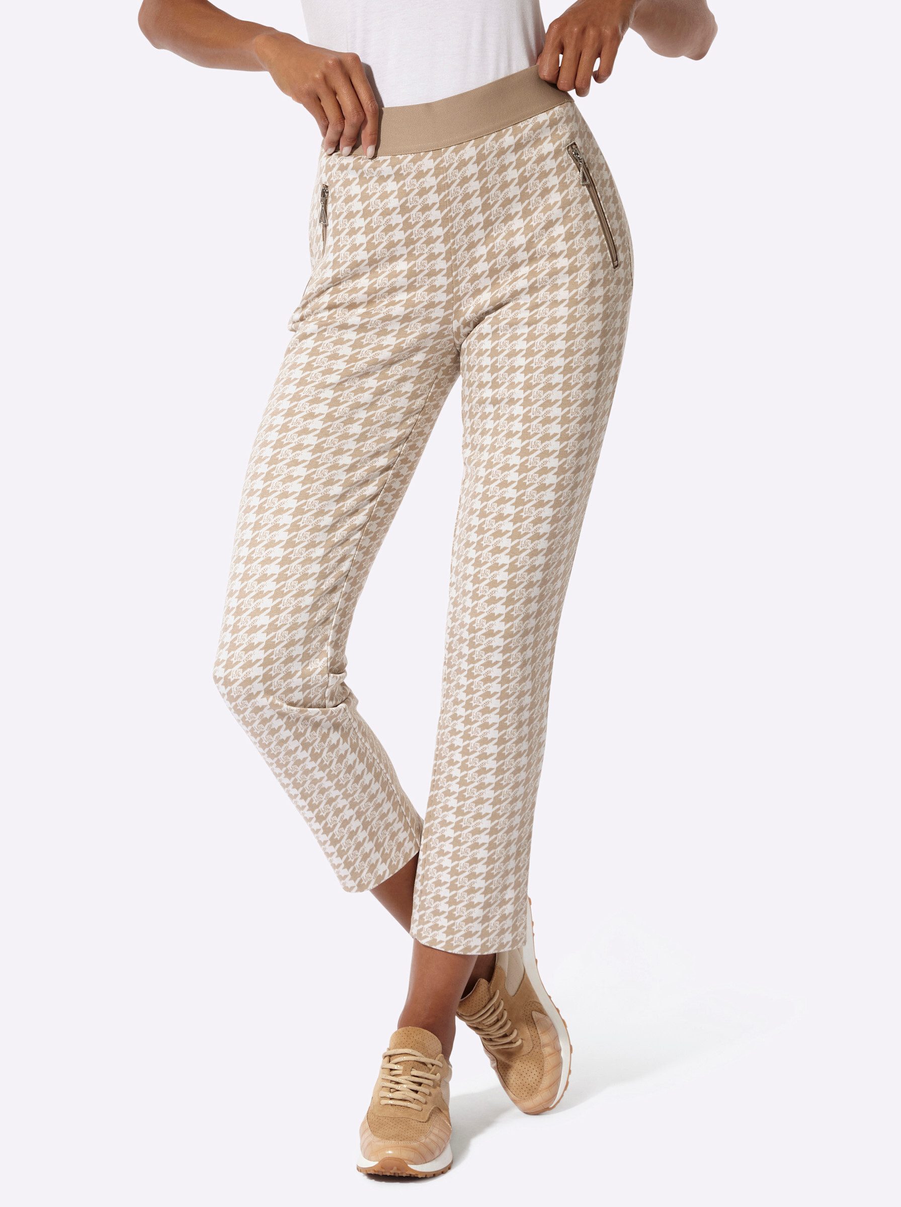 Jerseyhose Jacquard-Hose komfortabel