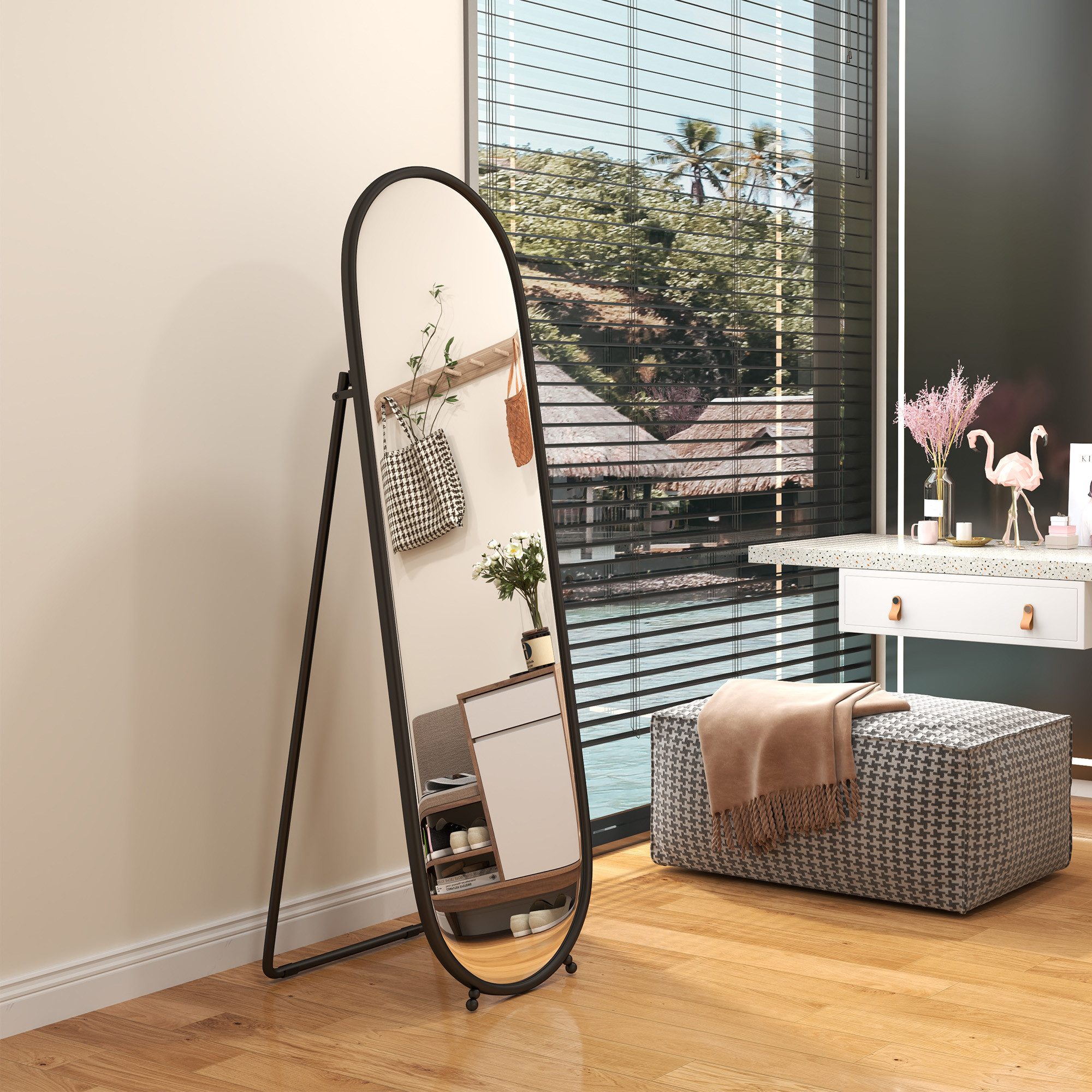 HOMCOM Standspiegel 160 x 40 cm, günstig online kaufen