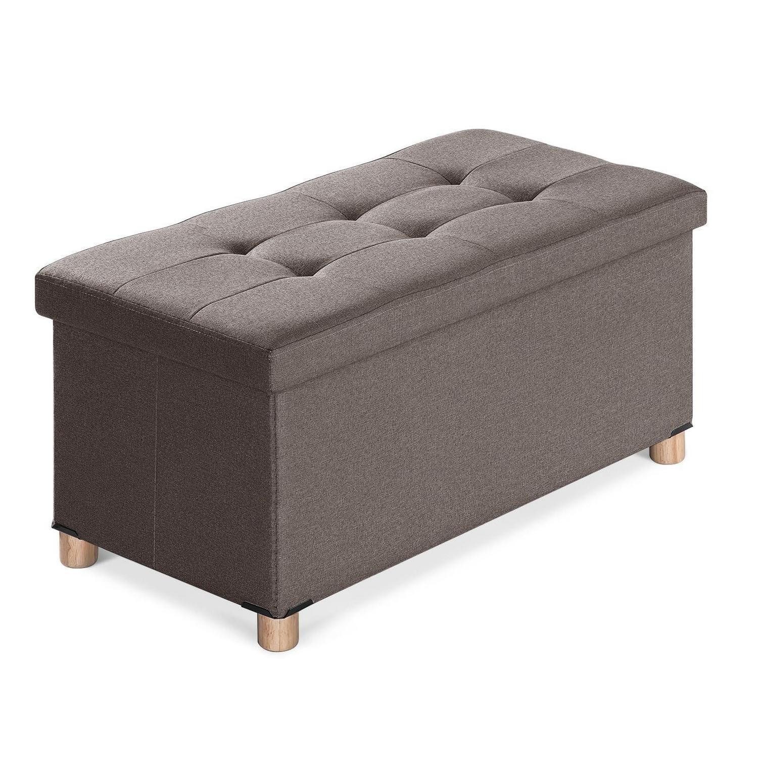 LuxusKollektion Sitztruhe Sitzbank mit Stauraum Braun 76cm (1-St)
