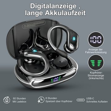 HYIEAR Bluetooth 5.3 Kopfhörer Sportkopfhörer. Portmonee mit RFID-Schutz In-Ear-Kopfhörer (Siri, Bluetooth, Sprachsteuerung,Regen- und schmutzabweisend. geringer Stromverbrauch)