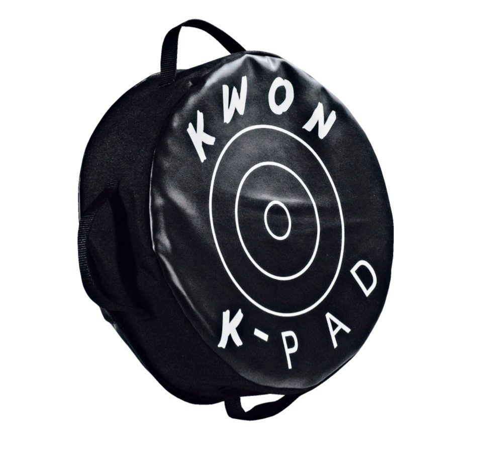 KWON Schlagpolster K-Pad Pratze Rund mit Griffe Schlagkissen Trittkissen Kampfsport, Weich, 4 Griffe, 37 cm Durchmesser, Krav Maga, Kickboxen
