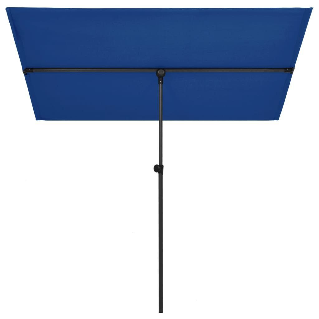 furnicato Sonnenschirm mit Aluminium-Mast 2x1,5 m Azurblau, LxB: 150x200 cm