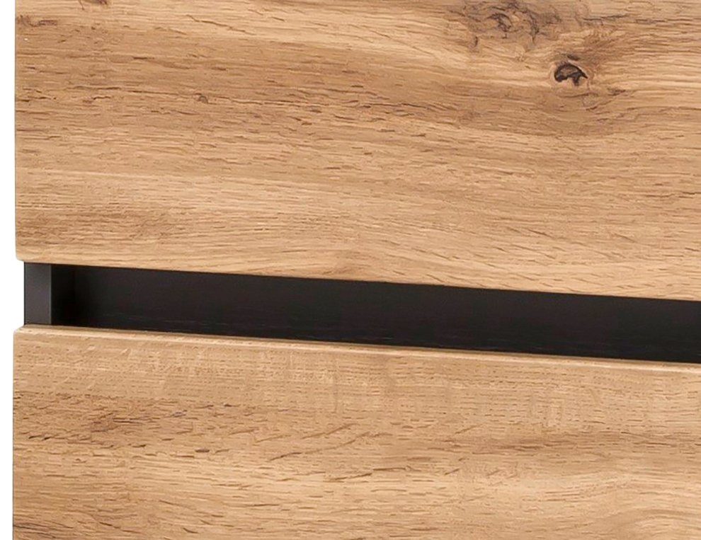 Schubkasten Grau mit breit, | HELD 40 cm Seitenschrank Kaunas Wotaneiche/Grau MÖBEL