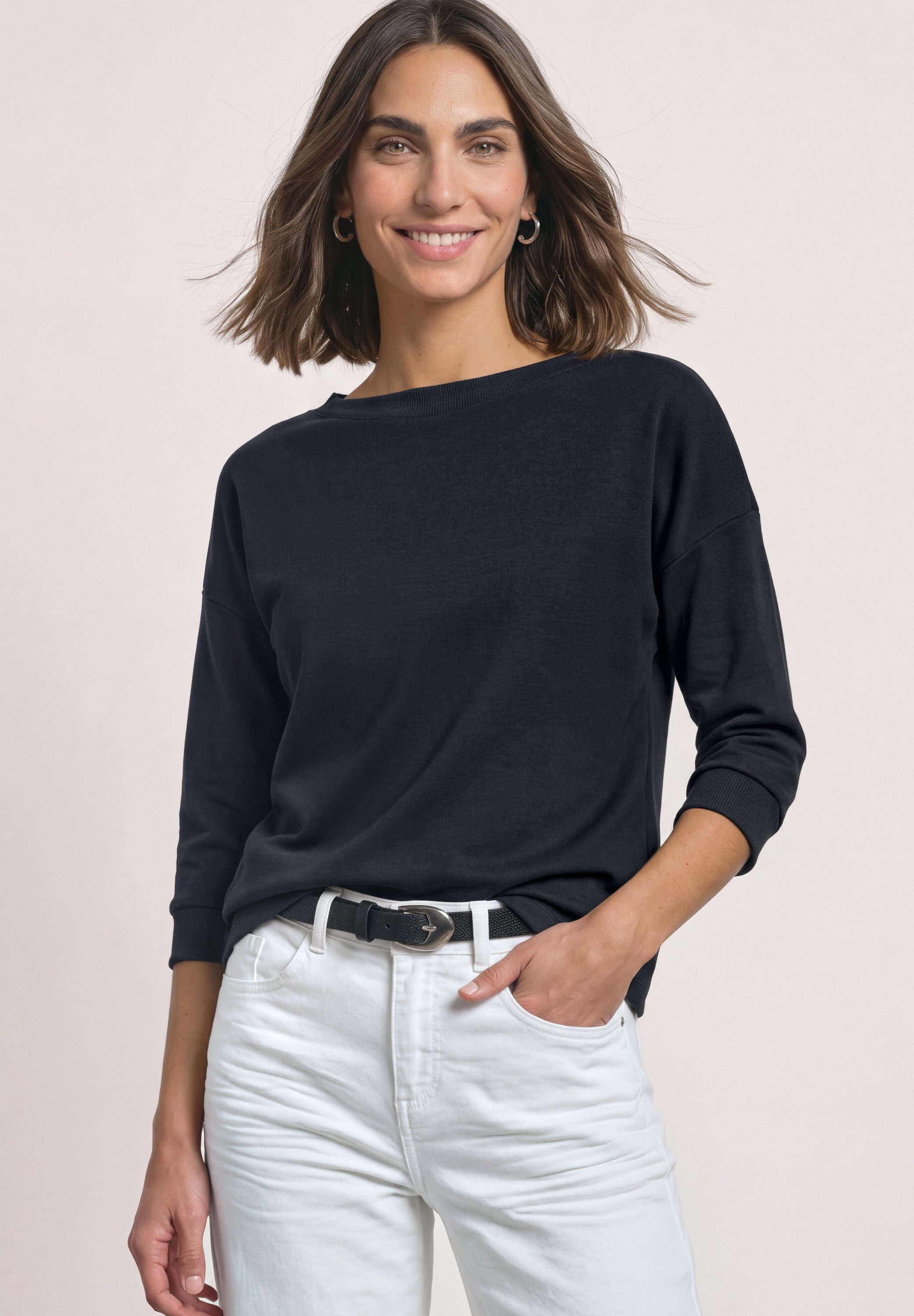 STREET ONE 3/4-Arm-Shirt mit U-Boot-Ausschnitt