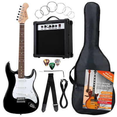 Rocktile E-Gitarre »Banger's Pack elektrische Gitarre Komplettset« 4/4, inkl. Verstärker, Tasche, Kabel, Gurt, Schule