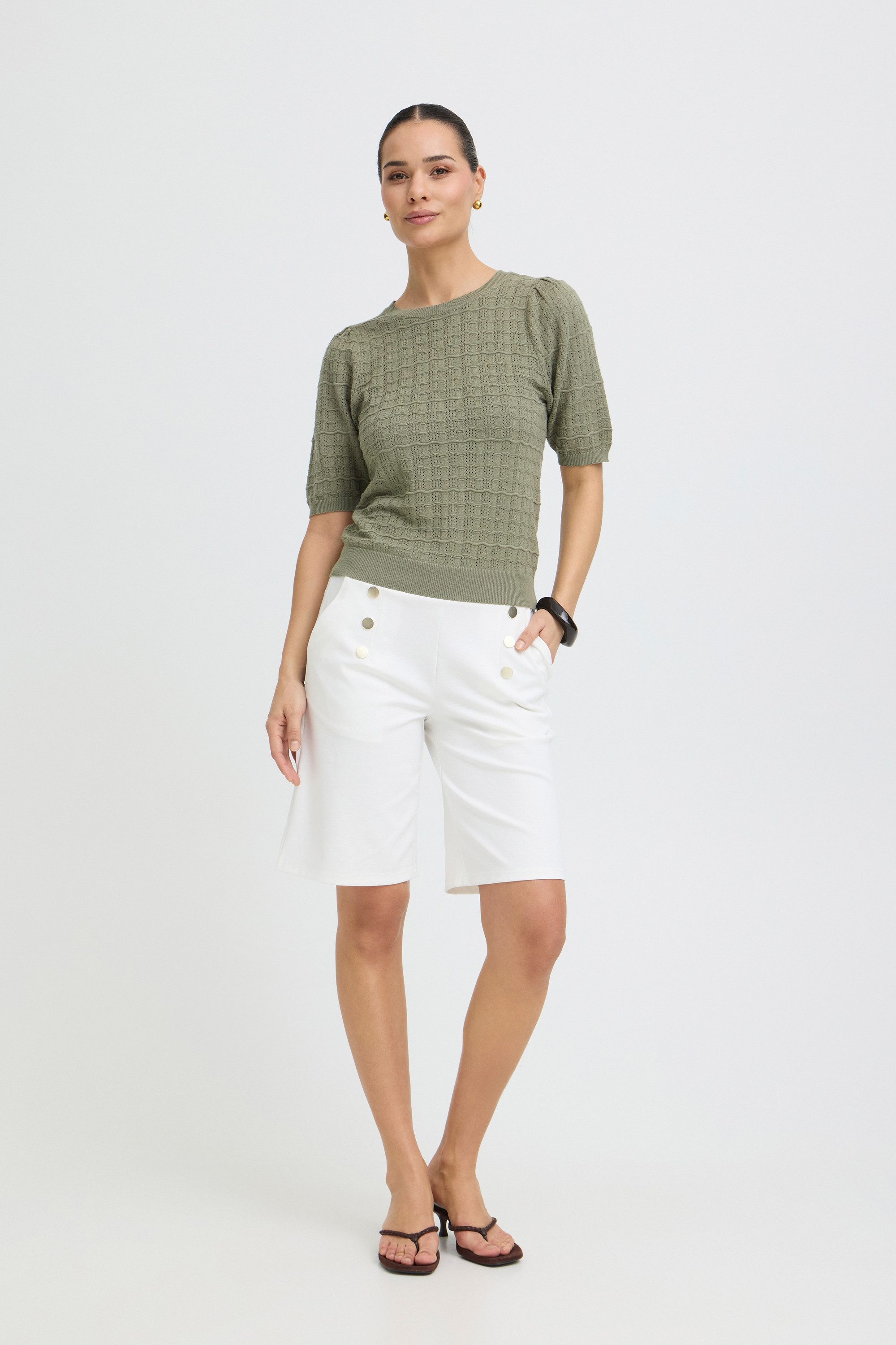 b.young Strickpullover Kurzarm-Bluse BYMULINA