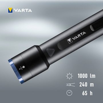 VARTA Taschenlampe Night Cutter F40 Premium (Set), 1000 Lumen Leuchtstärke, vier Leuchtmodi, schwarz