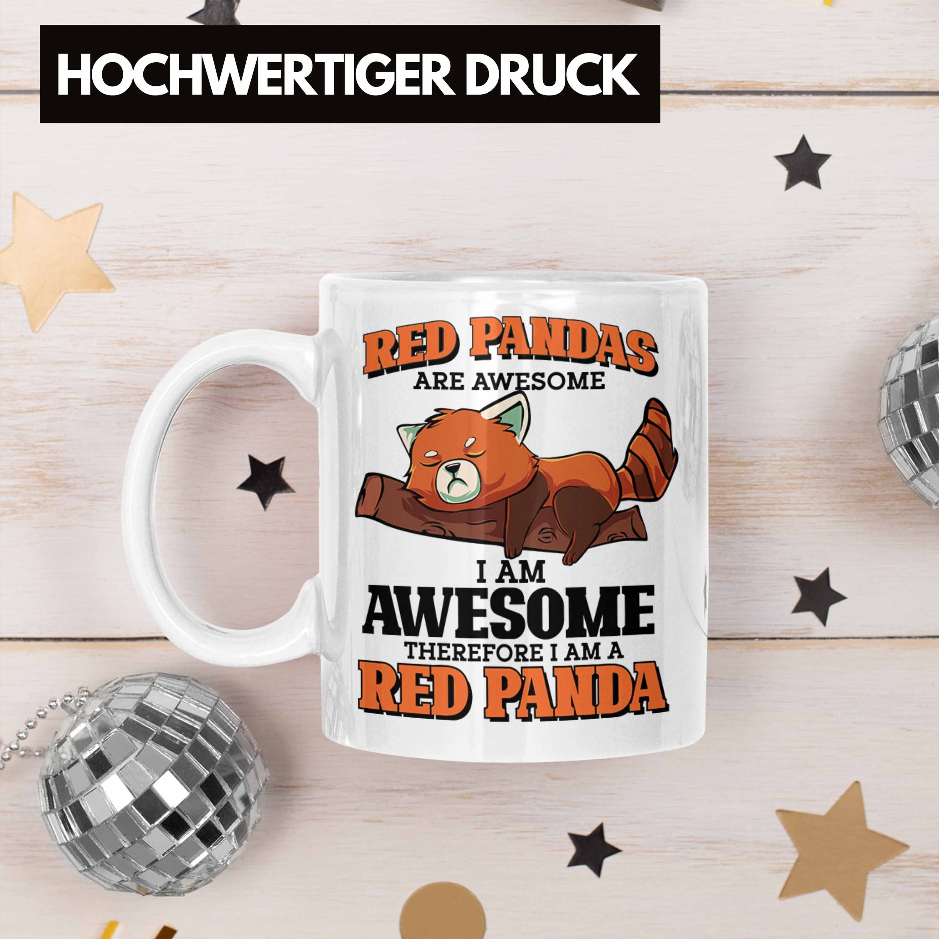 Tasse Panda-Liebhaber Weiss Spruch für Tasse Panda Roter Geschenk Trendation Lustige