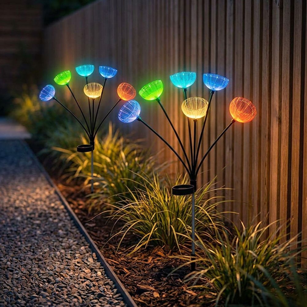 GLOBO LIGHTING LED Solarleuchte, Leuchtmittel inklusive, RGB, 2x LED Solarleuchte Edelstahl schwarz RGB Farbwechsler IP44 H 70 cm