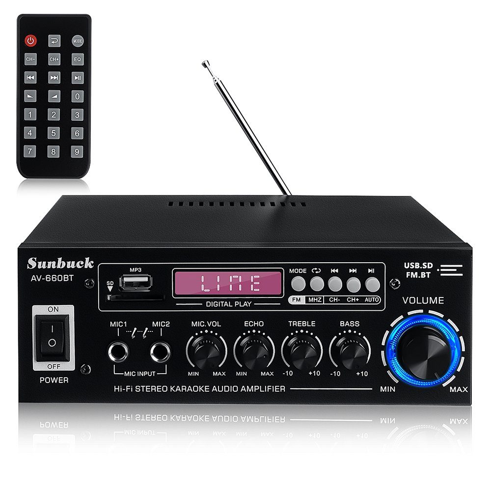 Insma Audioverstärker (1200W bluetooth 2-Kanal HiFi Verstärker)